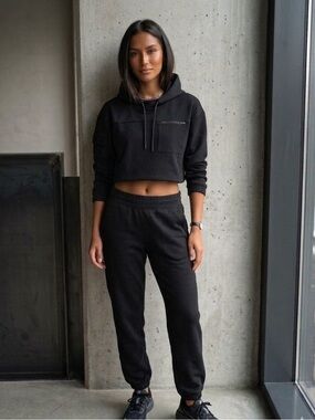 Cabo Black Cropped Pullover Hoodie Jacket
